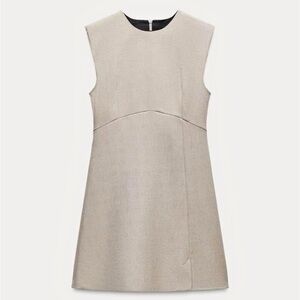 Zara Shimmering Gray Sleeveless Mini Dress